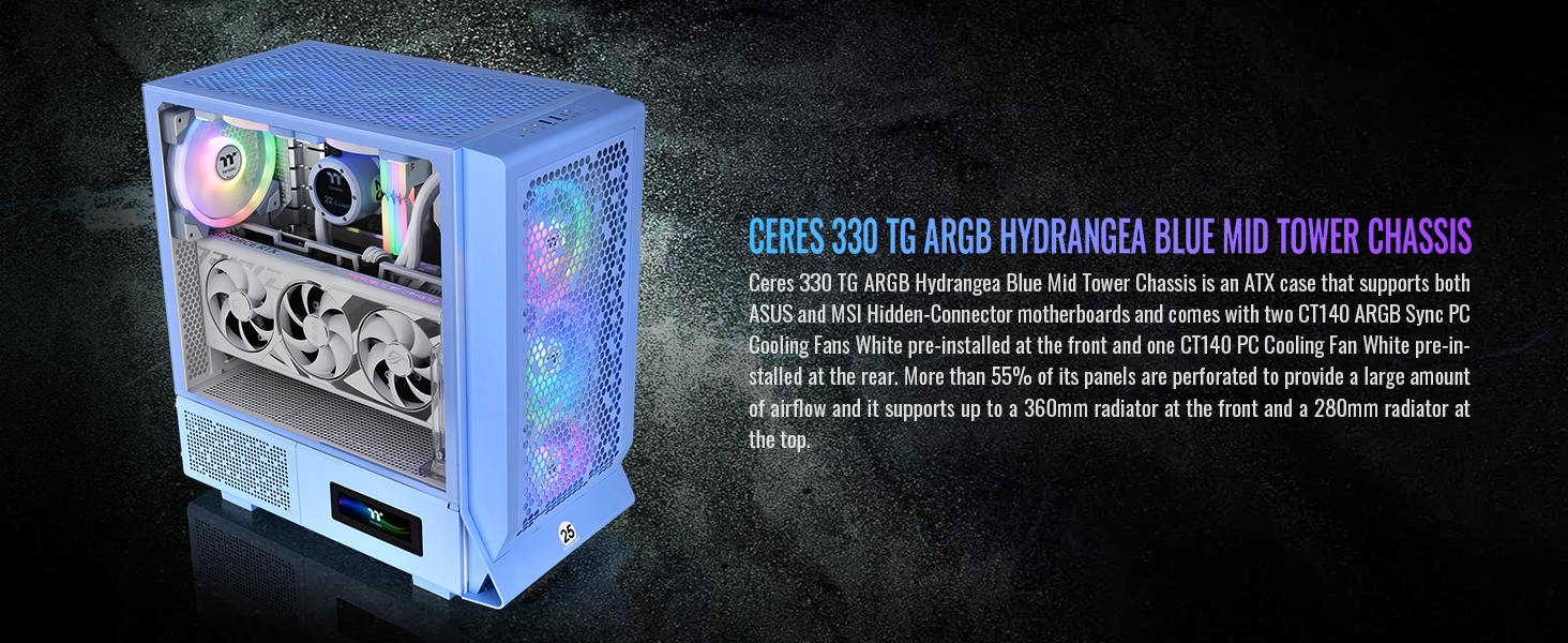 Thermaltake Ceres 330 TG ARGB Mid Tower E-ATX Case